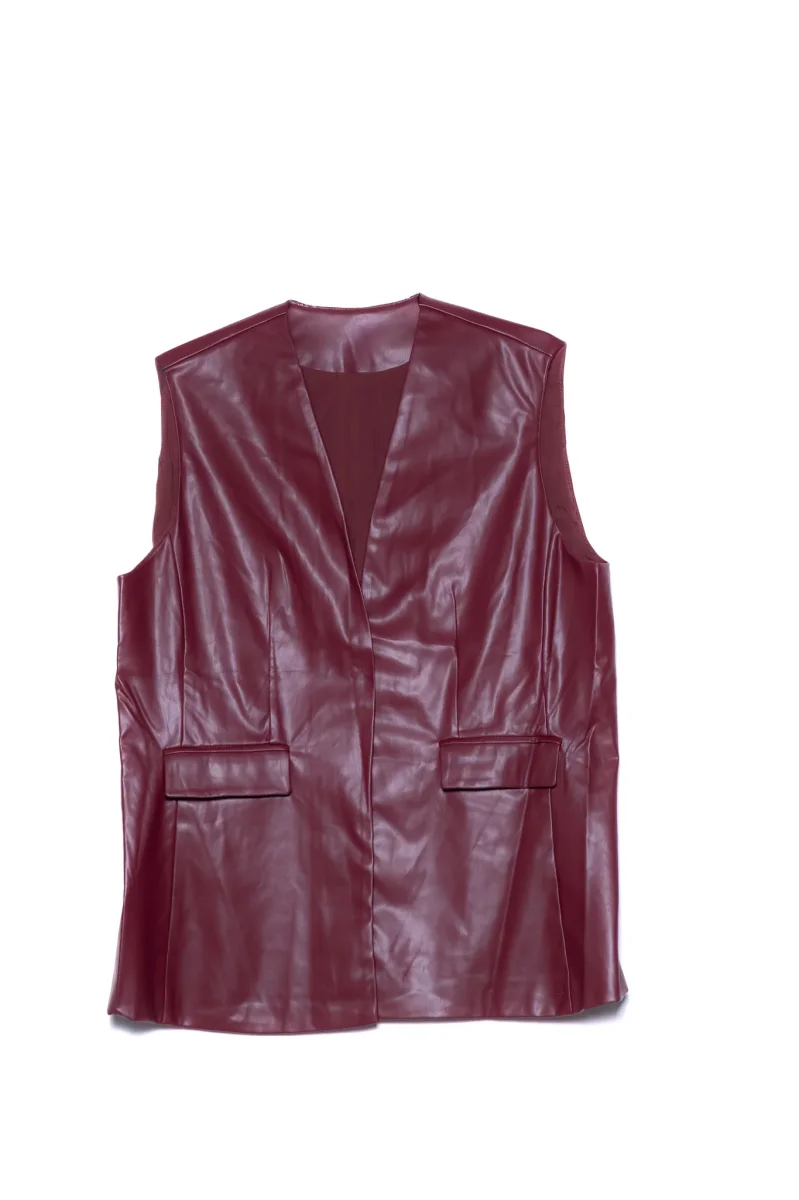Chaleco Curvy Vinipiel Statement Edge Layering Versátil - Imagen 2