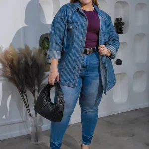 Chaqueta Curvy Rayas Oversized Clásica Atemporal Layering
