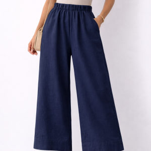 Pantalon Tela Primavera Azul y Blanco – Mujer 7