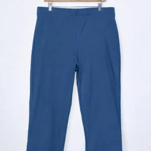 Pantalon Capri Curvy Stretch Ajustado Cintura Alta azul