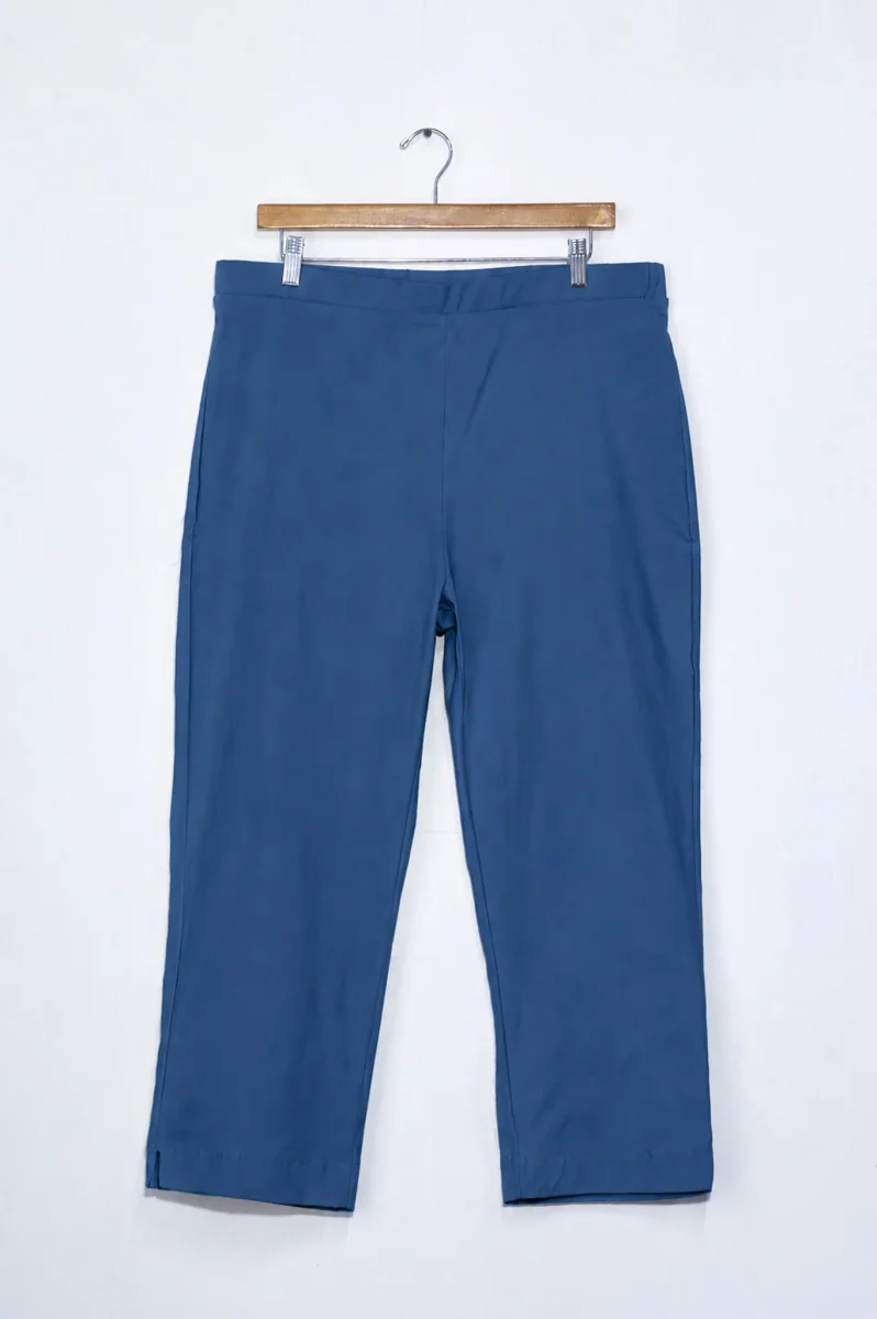 Pantalon Capri Curvy Stretch Ajustado Cintura Alta azul