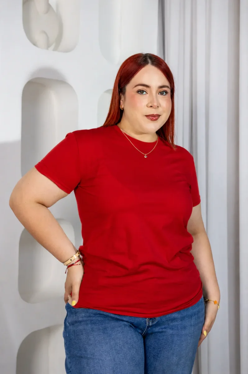 Playera Curvy Cuello Redondo Manga Corta Básica - Imagen 4