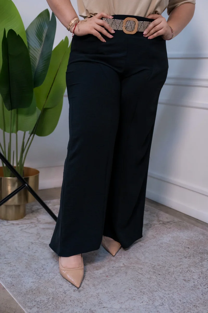 Pantalón Curvy Casual Holgado Cintura Elástica con Cinto - Imagen 2