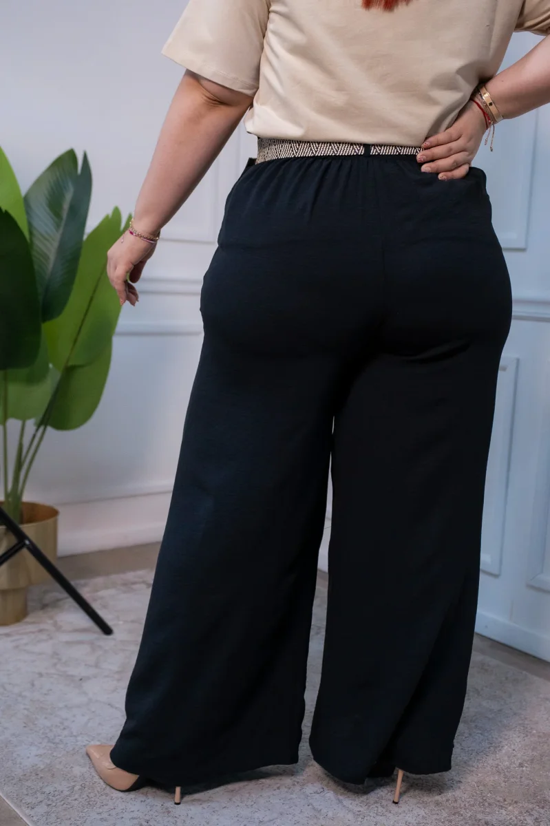 Pantalón Curvy Casual Holgado Cintura Elástica con Cinto - Imagen 6