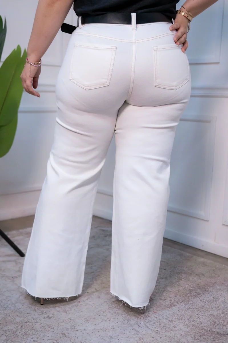 Jeans Curvy Acampanados Stretch Cintura Alta Versátil Diario - Imagen 8