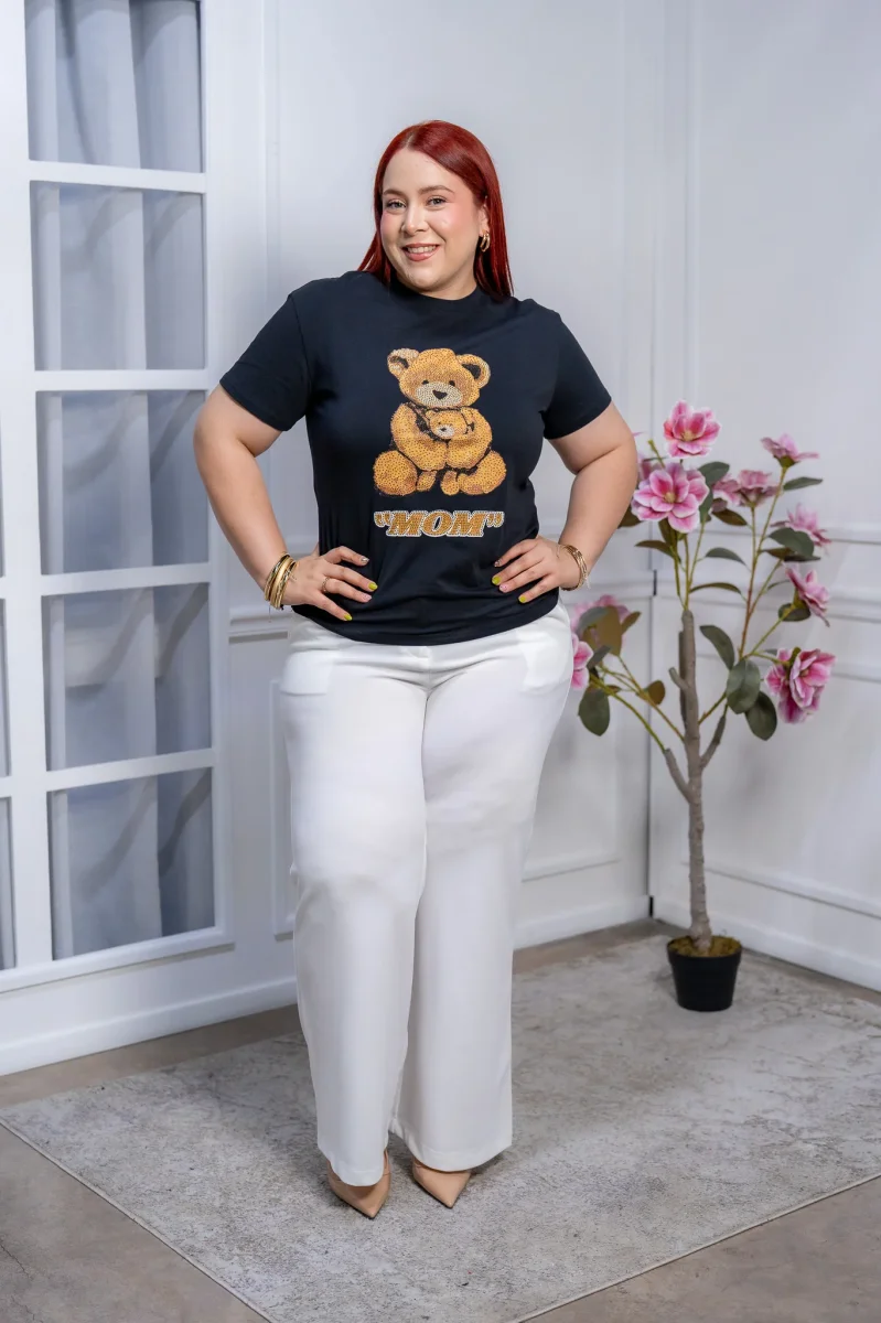 Pantalón Palazzo Blanco Curvy con Cinturón de Lazo | Tiro Alto - Imagen 8