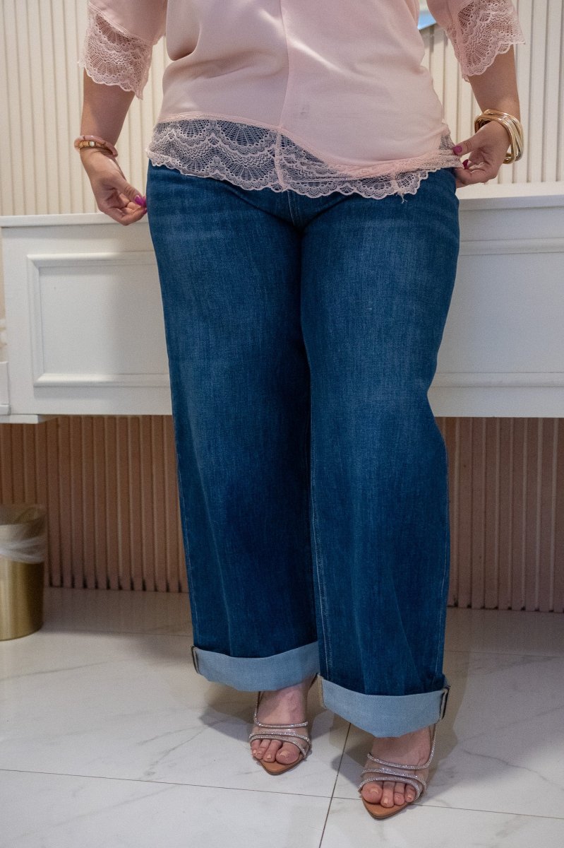 Jeans Curvy Barrel Tiro Alto Denim Pierna Curva Estilizadora - Imagen 8
