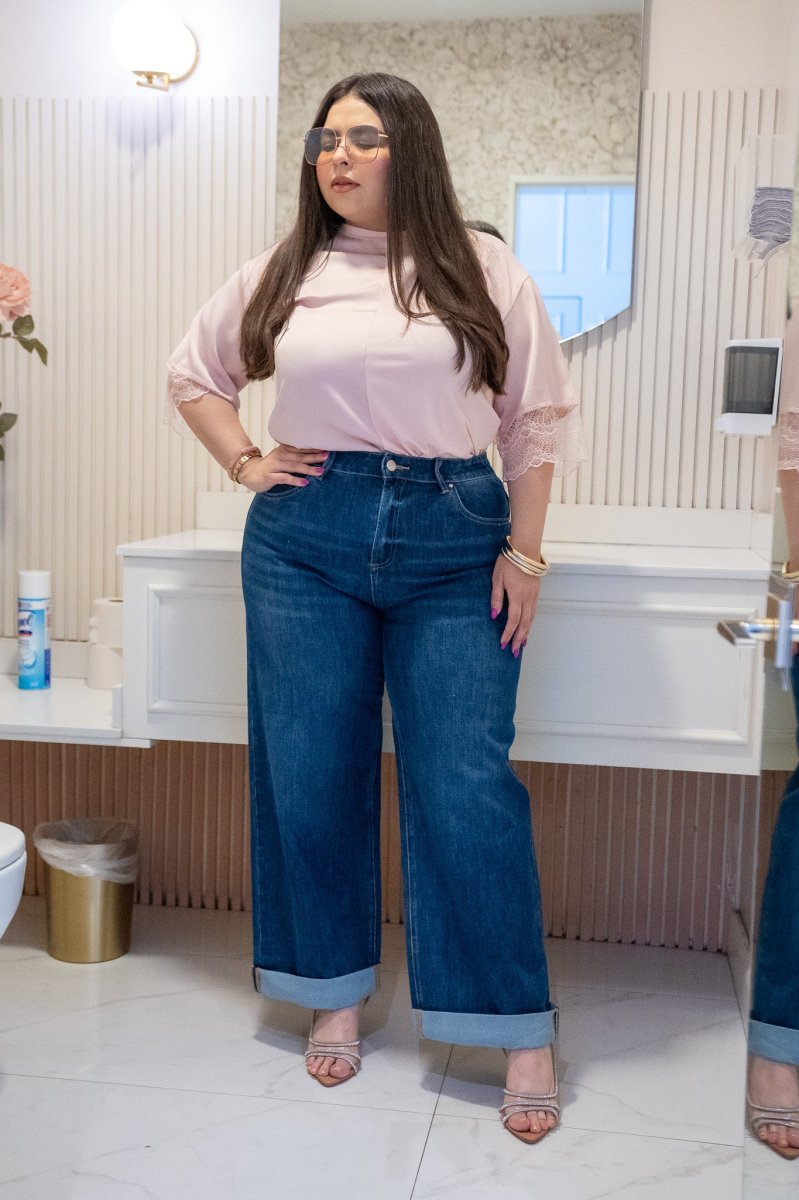Jeans Curvy Barrel Tiro Alto Denim Pierna Curva Estilizadora - Imagen 7