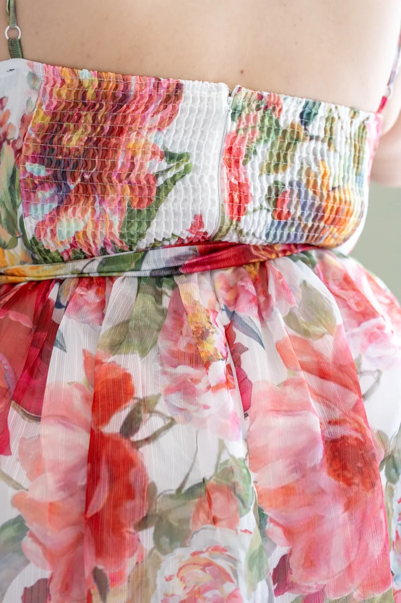 Maxi Vestido Curvy Tul Estampado Espalda Elástica Statement - Imagen 6