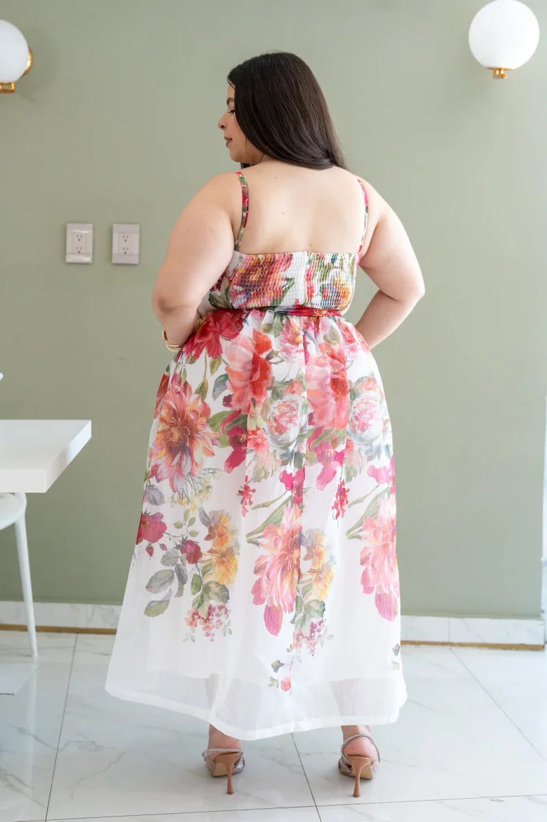 Maxi Vestido Curvy Tul Estampado Espalda Elástica Statement - Imagen 7