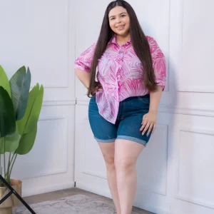 Camisa Curvy Olgada Gasa Estampado Floral Ligera Fresca