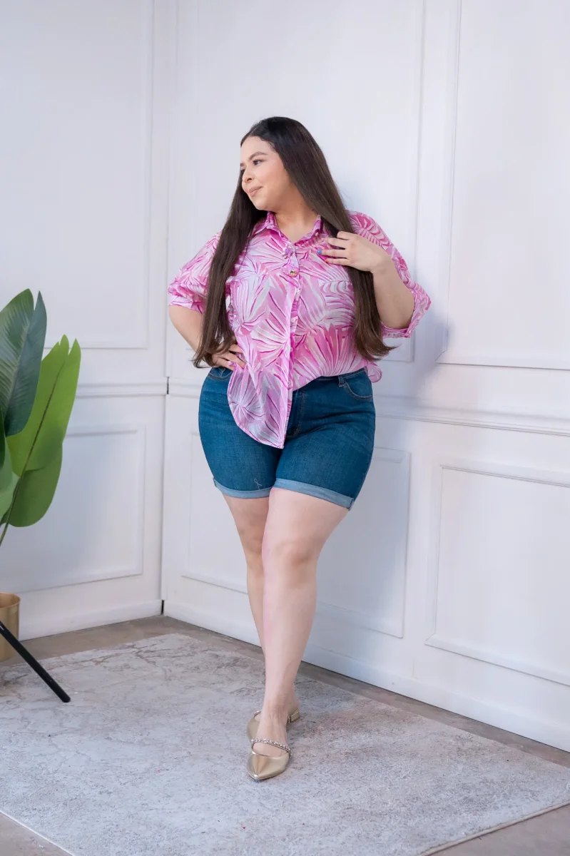 Camisa Curvy Olgada Gasa Estampado Floral Ligera Fresca - Imagen 9