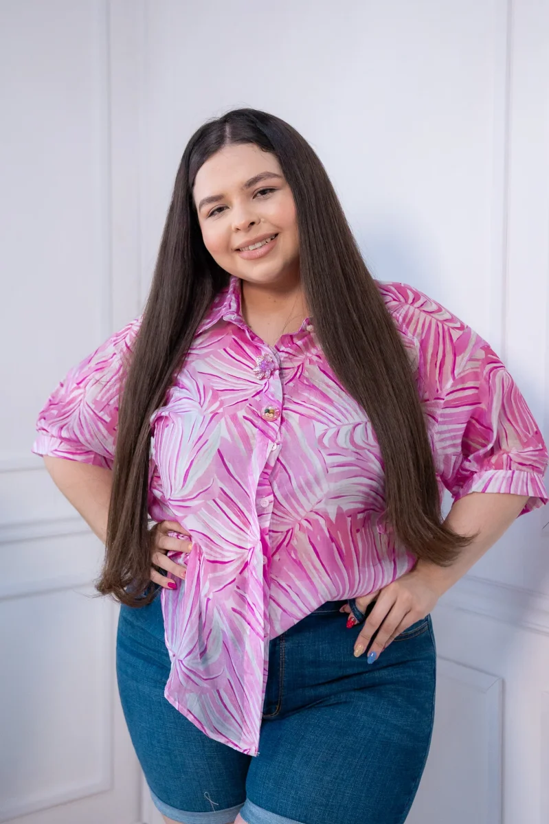 Camisa Curvy Olgada Gasa Estampado Floral Ligera Fresca - Imagen 7
