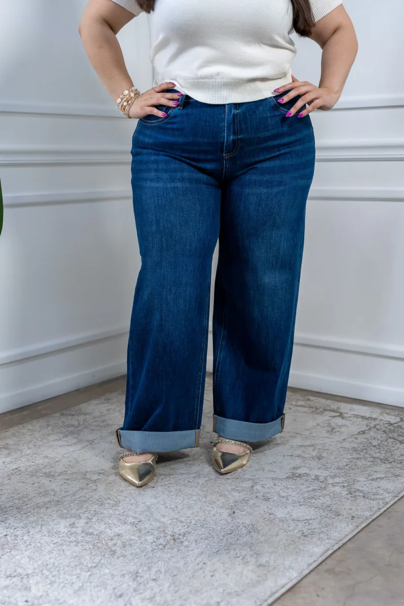Jeans Curvy Barrel Tiro Alto Denim Pierna Curva Estilizadora - Imagen 2