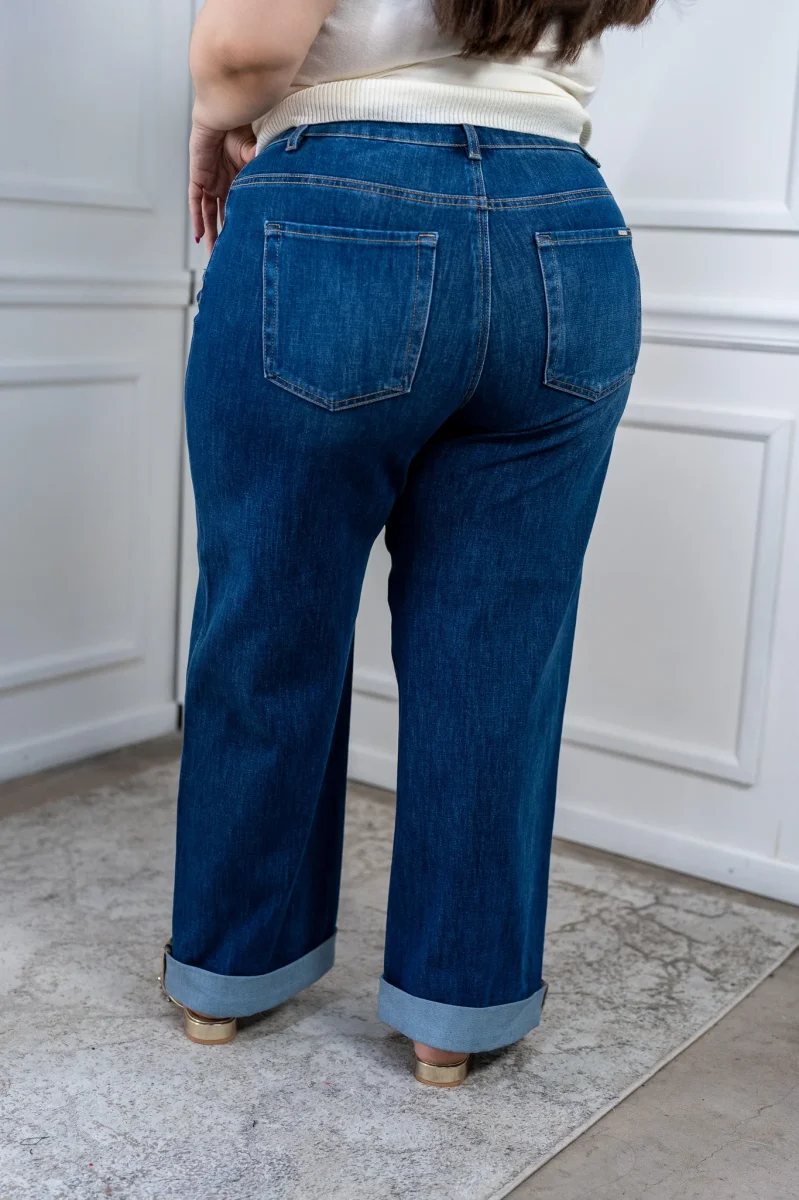 Jeans Curvy Barrel Tiro Alto Denim Pierna Curva Estilizadora - Imagen 5