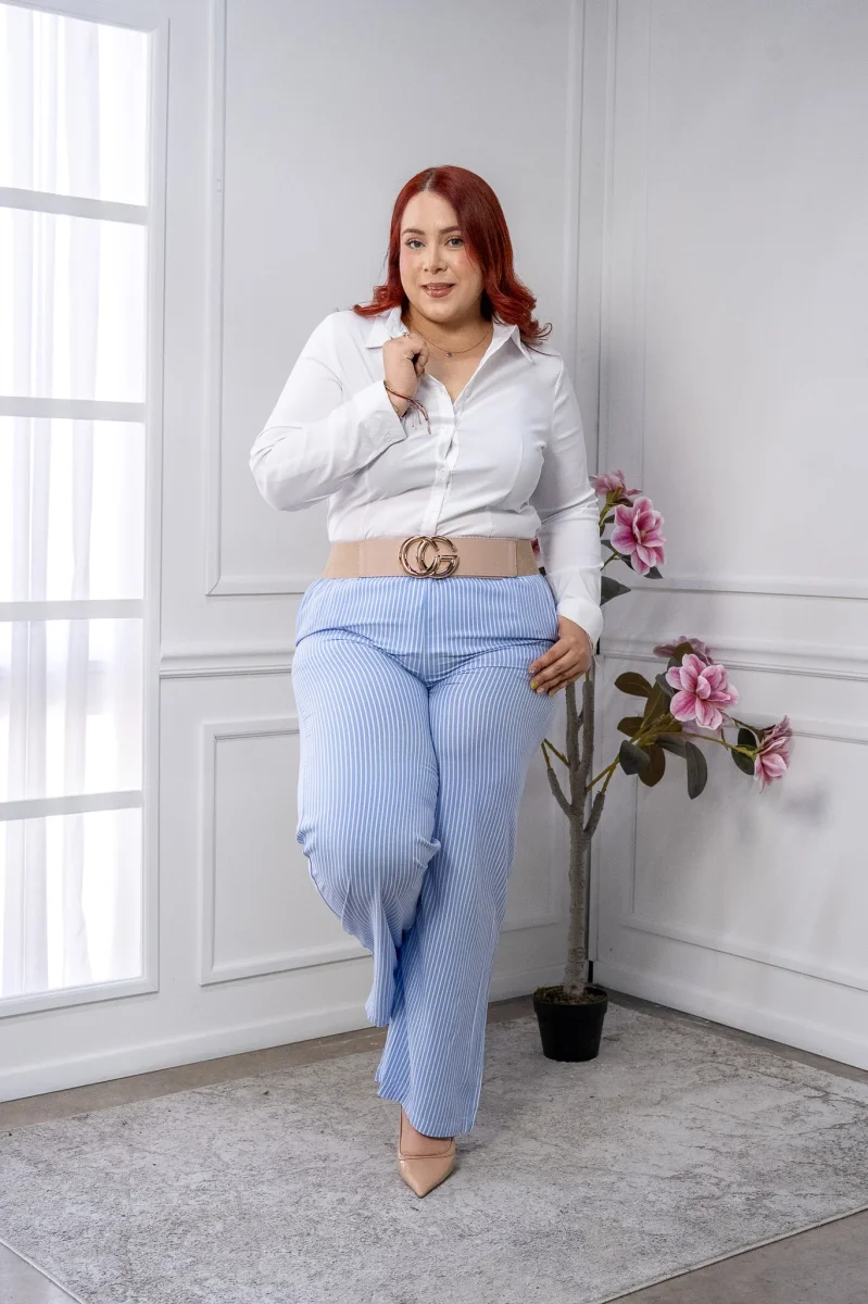Cinto Curvy Grueso Nude GG Hebilla Dorada Define Cintura - Imagen 3
