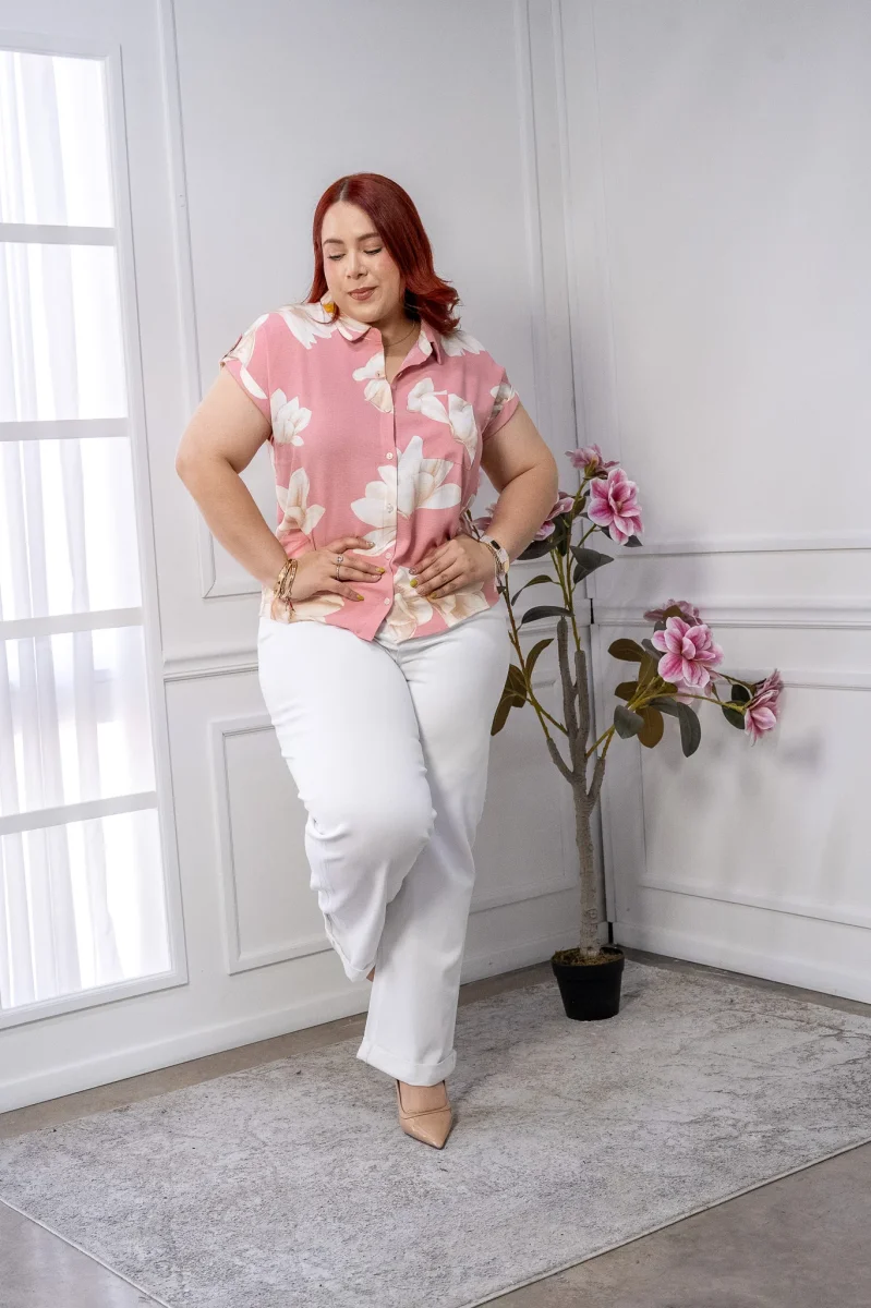 Jeans Curvy Barrel Blanco Stretch Tiro Alto Statement Verano - Imagen 8