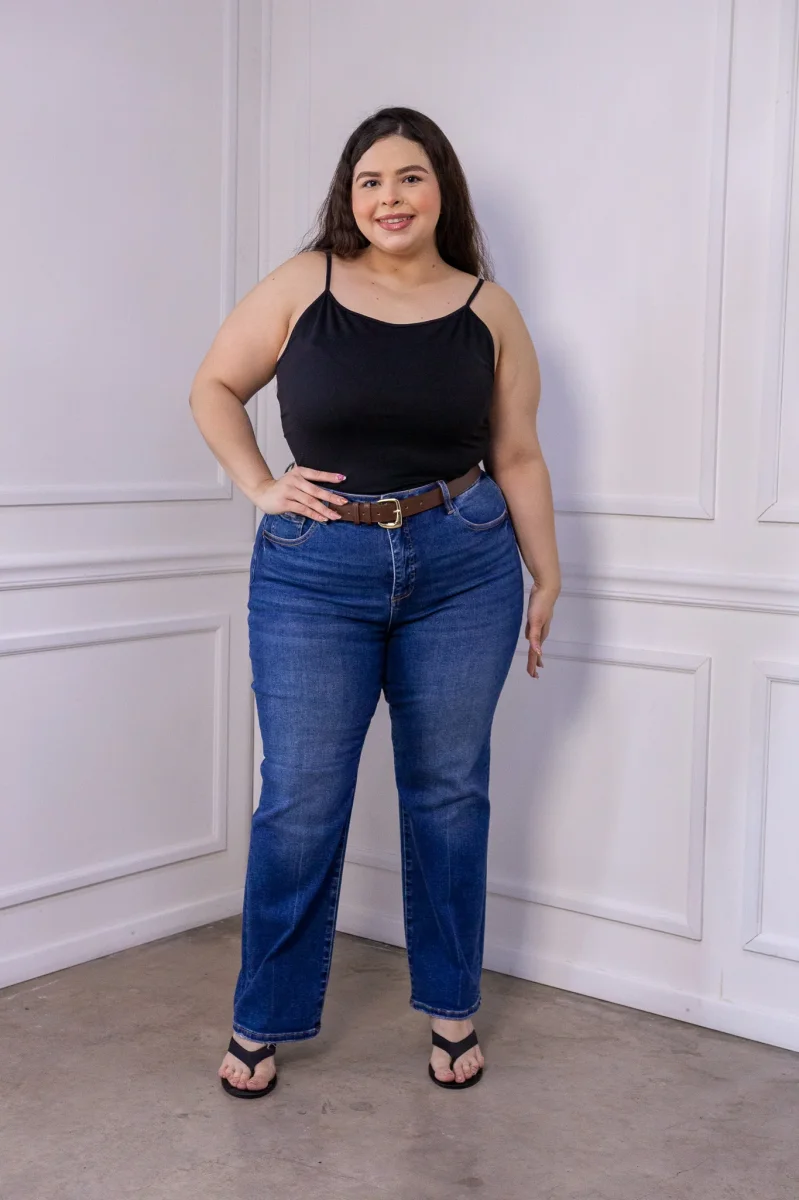 Blusa Curvy Tirantes Licra Negra Básica Esencial - Imagen 8