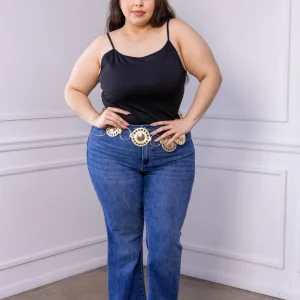 Blusa Curvy Tirantes Licra Negra Básica Esencial