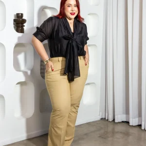 Pantalón Curvy Algodón Cómodo Versátil Looks Frescos Día
