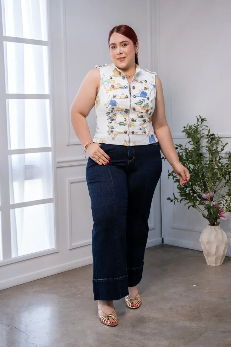 Jeans Curvy High Rise Crop Oscuros Cintura Alta Tobillo