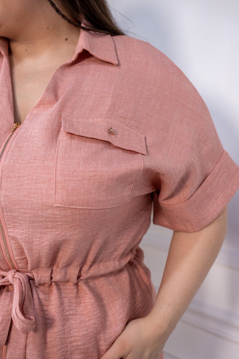 Set Curvy Blusa Camisera + Pant Wide Zafari Rosa - Imagen 5