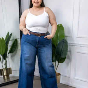 Blusa Curvy Básica Tirantes Licra Stretch Blanco