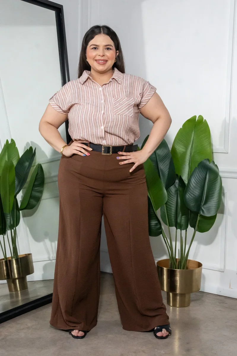 Camisa de Rayas Plus Size para Mujer - Imagen 7