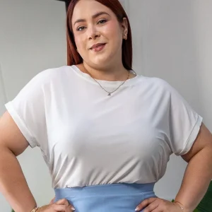 Blusa Curvy Licra Cuello Redondo Manga Corta
