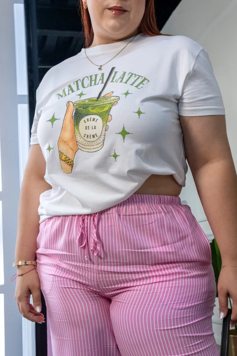 Pantalón Palazzo Curvy Rosa Rayas Verticales Cintura Elástica - Imagen 5