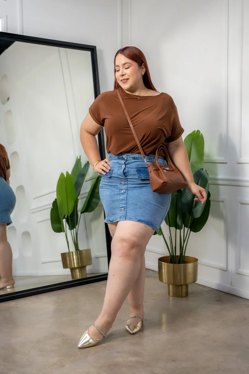 Falda Denim con Botones Curvy Claro - Imagen 2
