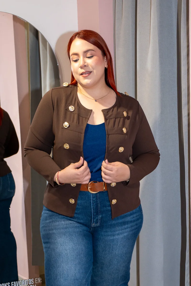 Blusa Curvy Tirantes Satín Azul o Café Brillo Sutil Versátil - Imagen 2