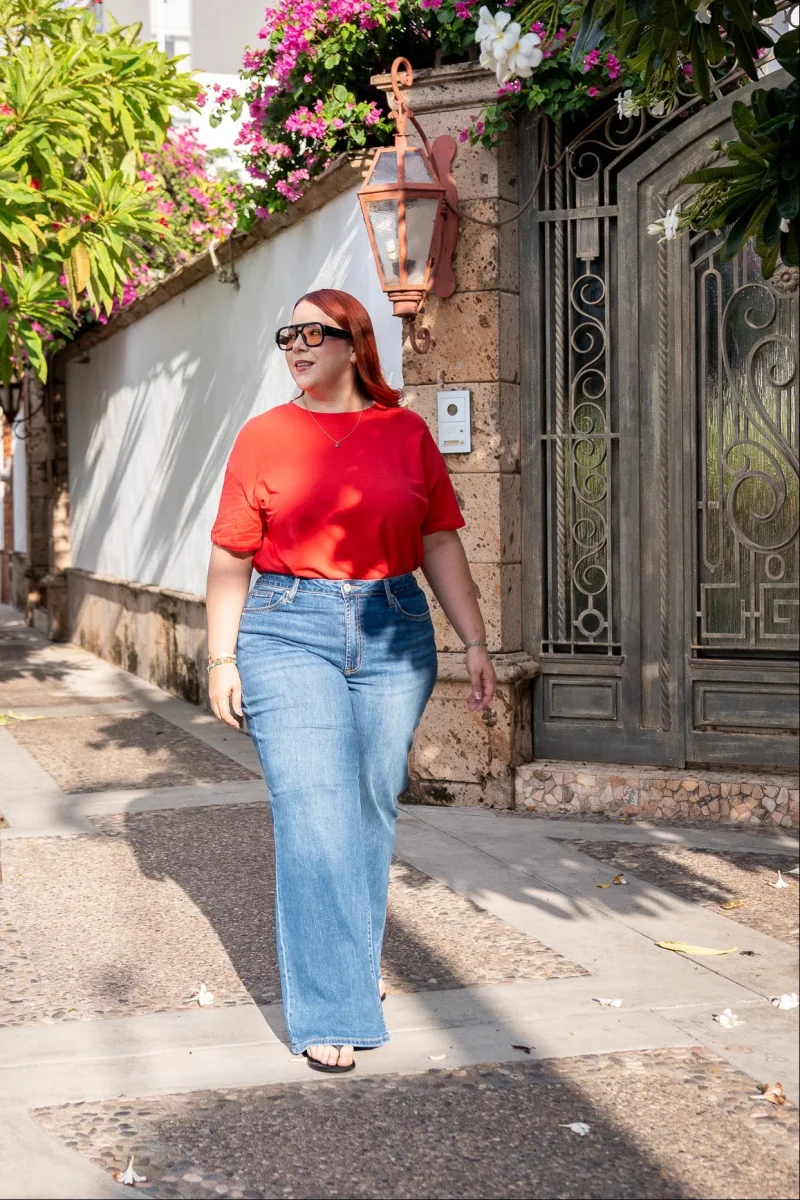 Jeans Recto Liso Curvy Oscuro