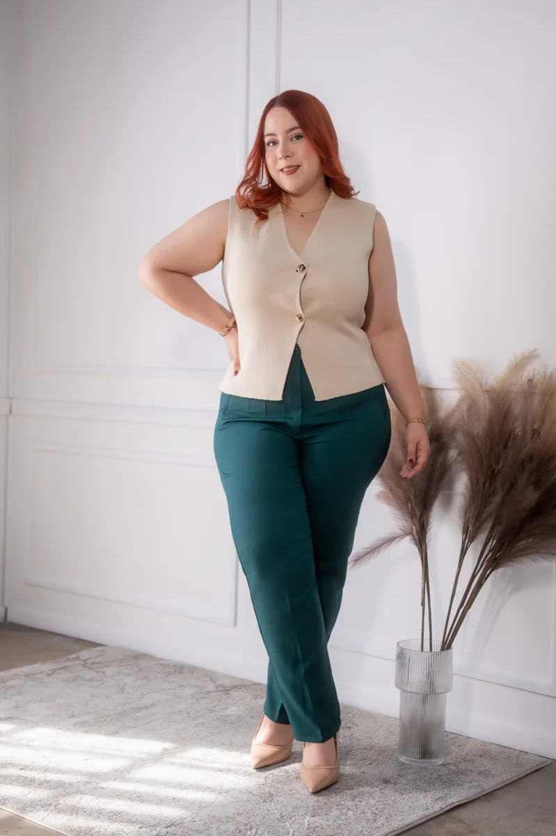 Chaleco punto beige - Imagen 4