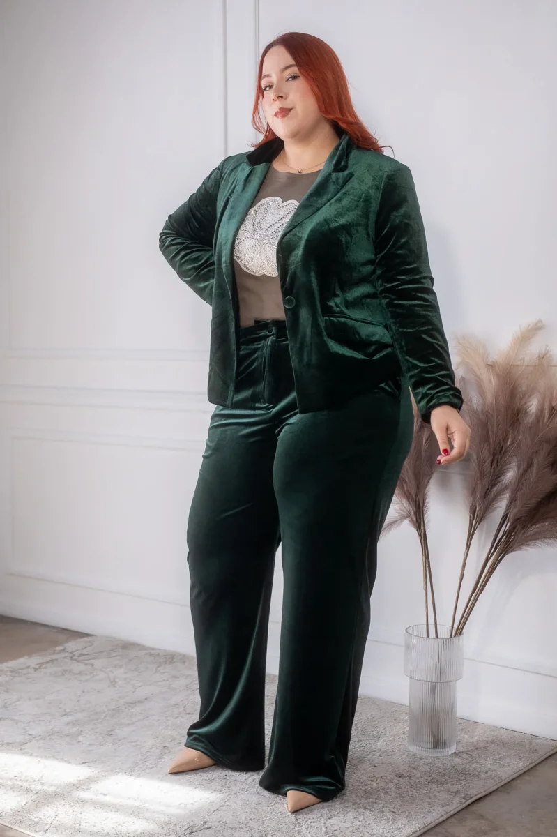 Set Curvy Pantalón Gamuza Verde Premium Look Statement - Imagen 6