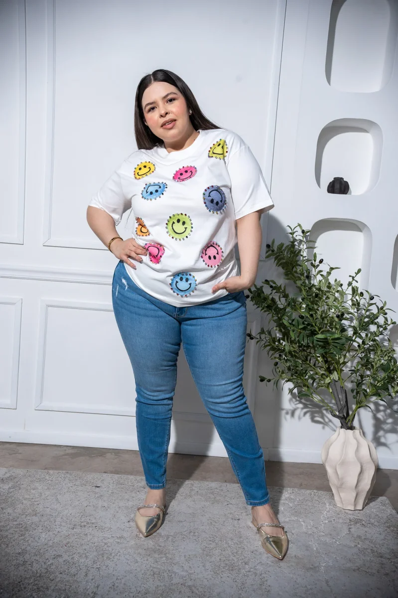 Jeans Curvy Skinny Deslavado Claro Cómodos Casual Moderno