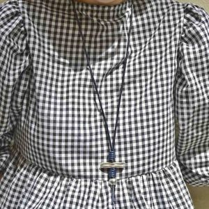 Collar largo cordón cuero Nudos