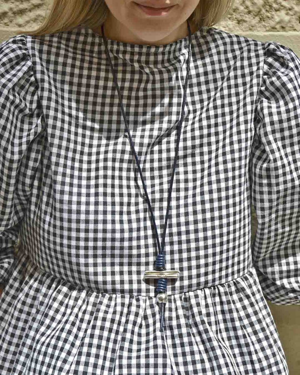 Collar largo cordón cuero Nudos - Imagen 2
