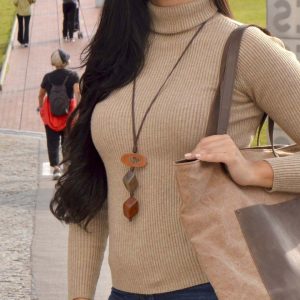 Collar largo madera 3D
