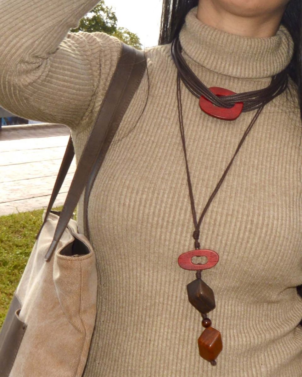 Collar largo madera 3D - Imagen 6
