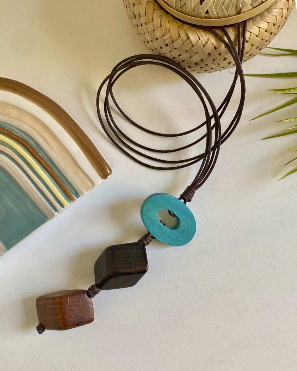 Collar largo madera 3D - Imagen 7