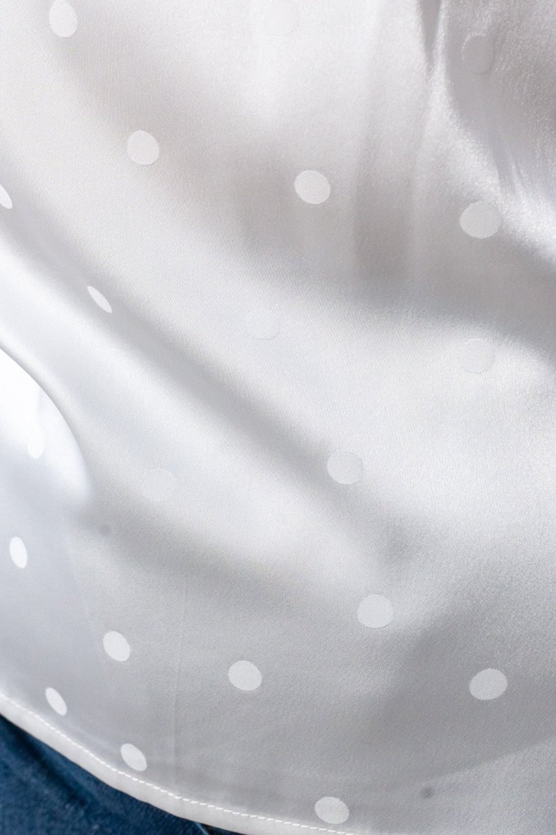 Blusa Curvy Satín Polka Dots Ivory - Imagen 7