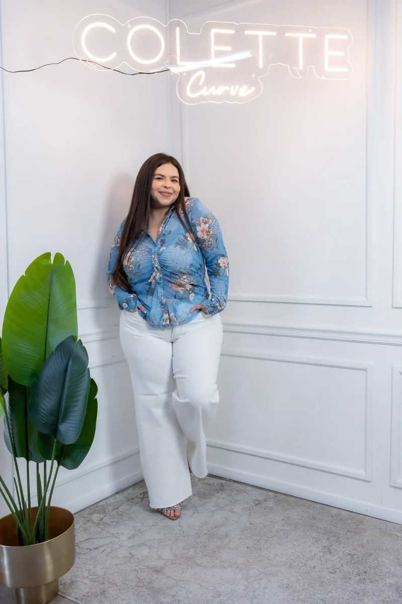 Jeans Curvy Acampanados Stretch Cintura Alta Versátil Diario - Imagen 4