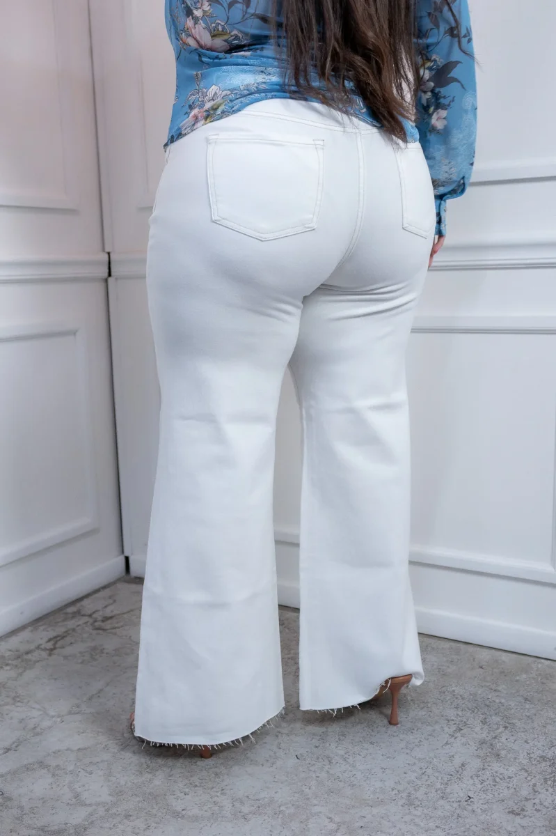 Jeans Curvy Acampanados Stretch Cintura Alta Versátil Diario - Imagen 5