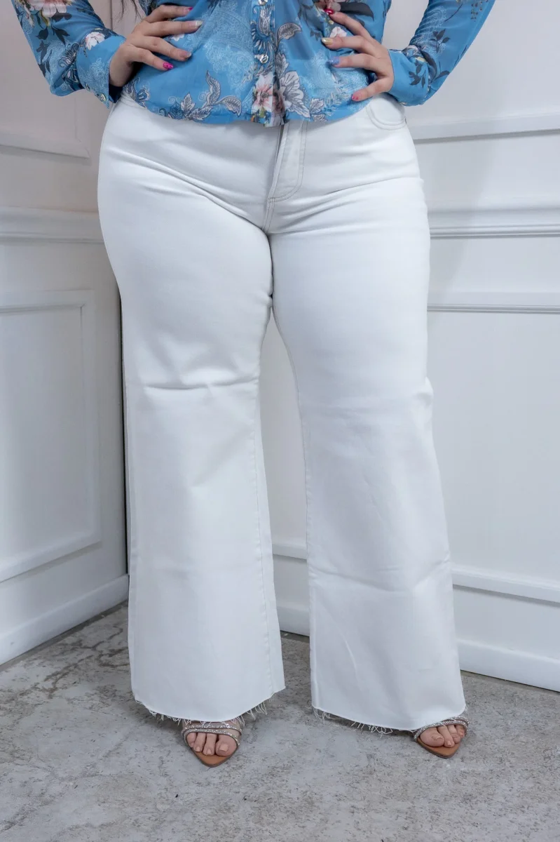 Jeans Curvy Acampanados Stretch Cintura Alta Versátil Diario