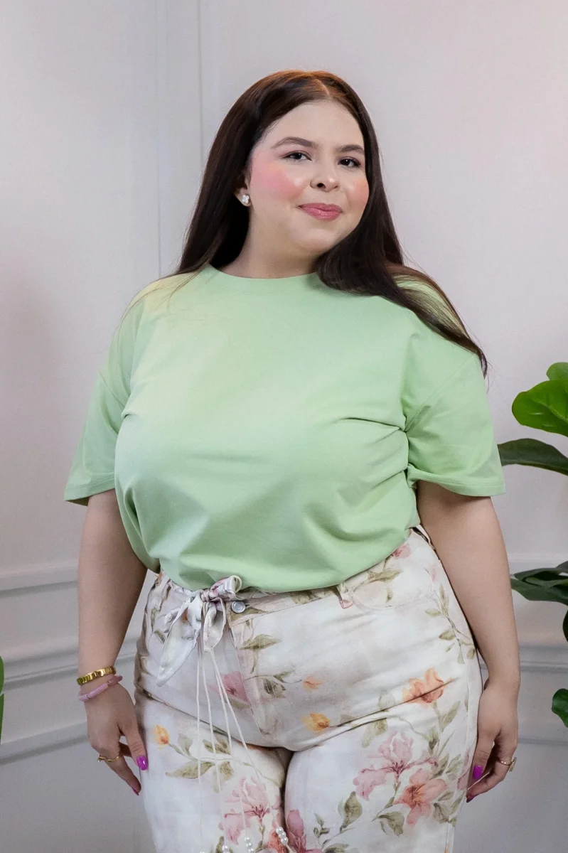 Playera Curvy Oversize Algodón Stretch Colores Vibrantes - Imagen 2