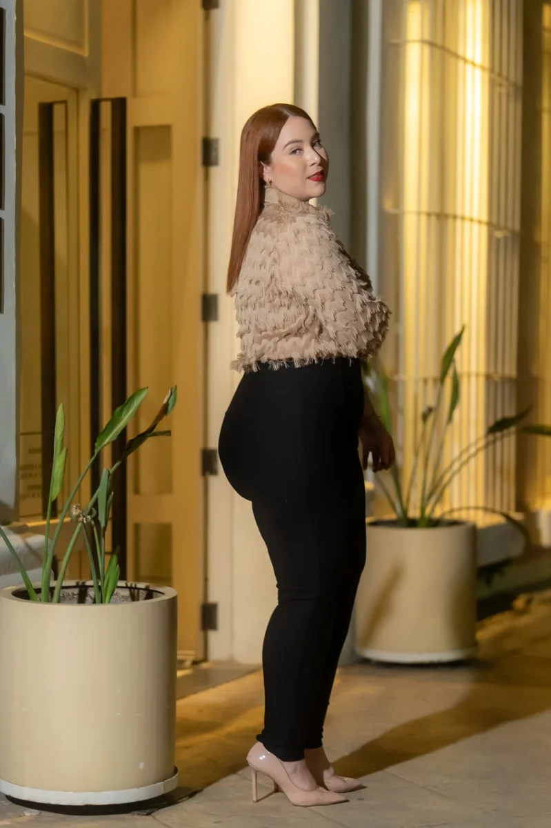 Camisa Curvy con Barbas Negra y Beige - Imagen 7