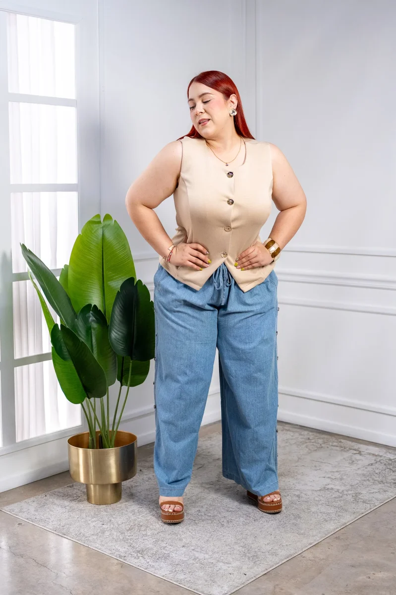 Pulsera Curvy Eslabones Resina Ámbar y Crema Plus-Friendly - Imagen 3