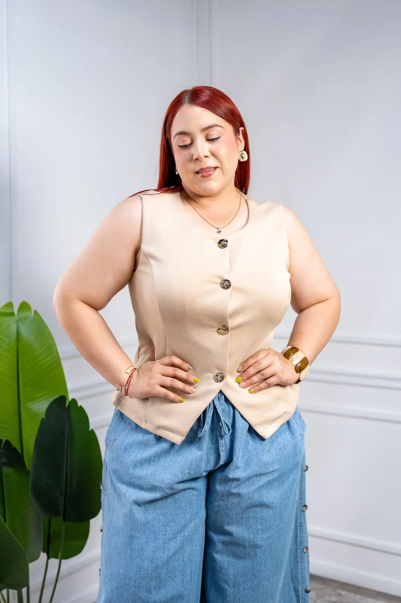 Pulsera Curvy Eslabones Resina Ámbar y Crema Plus-Friendly - Imagen 5
