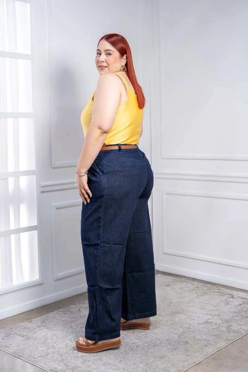 Jeans Wide Leg Curvy de Mezclilla con Pinzas | Denim de Pierna Ancha - Imagen 6